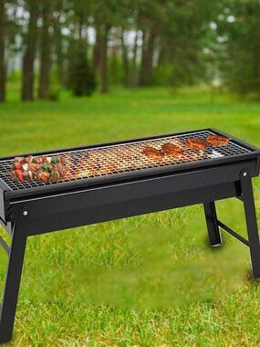 Grill for Outdoor Portable Charcoal Grill Black Metal Foldable BBQ Grills Outdoo